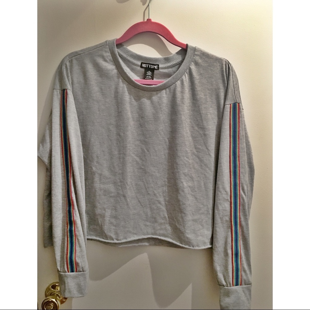 Rainbow Striped Crop Top Hot Topic